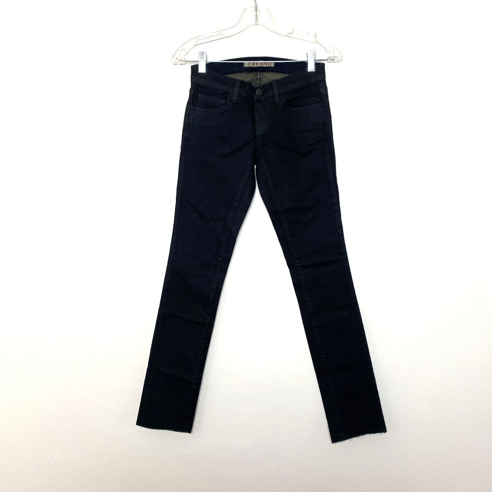 J Brand Pencil Leg Skinny Jeans Women's 24 Black Dark Wash Low Rise Inseam 30"